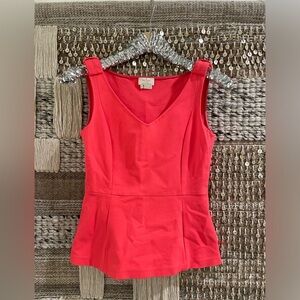 ❤️ Kate Spade red bow-strap peplum tank top sz 2